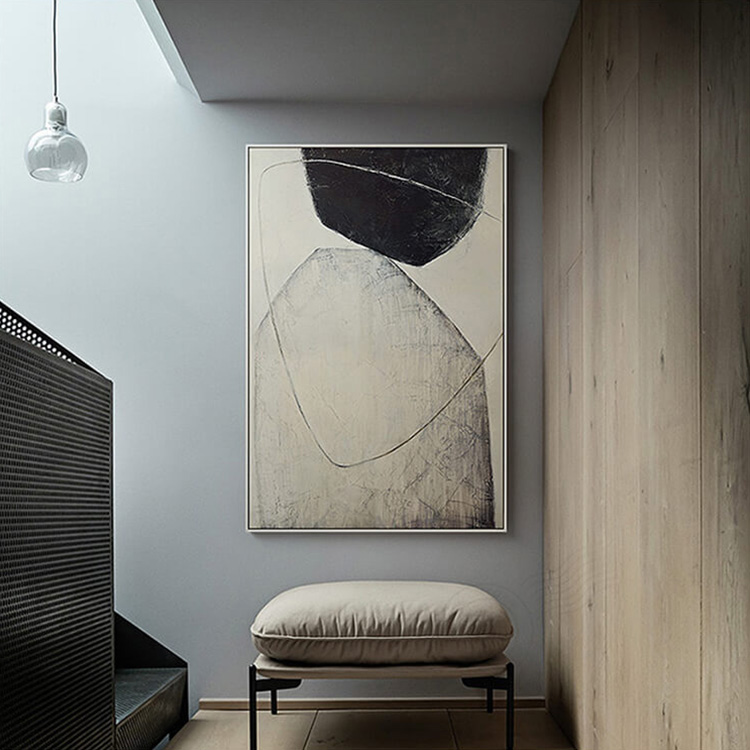 北欧客厅抽象装饰画沙发背景墙现代简约